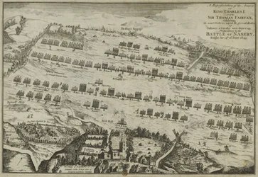 Darstellung der Armeen von König Karl I. und Sir Thomas Fairfax vor der Schlacht von Naseby, 1645